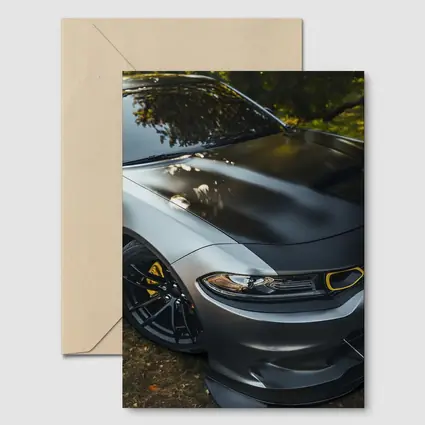 Dodge Charger Matte Gray Yellow Details Outdoors