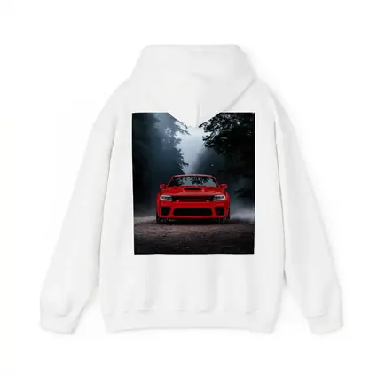 Dodge Charger Red Muscle Car Foggy Forest