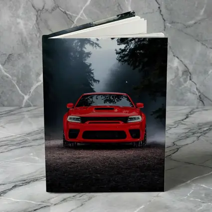 Dodge Charger Red Muscle Car Foggy Forest