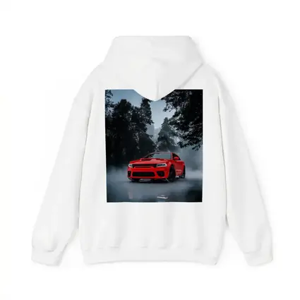 Dodge Charger Red Muscle Car Foggy Forest