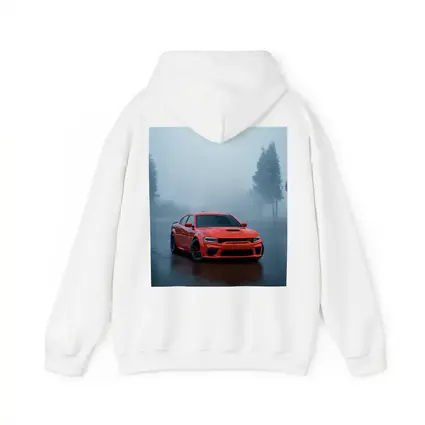 Dodge Charger Red Muscle Car Foggy Street