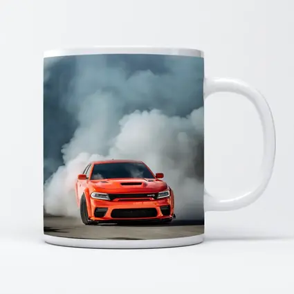Dodge Charger Burnout Smoke Orange Muscle Car
