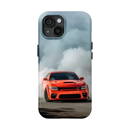 Dodge Charger Burnout Smoke Orange Muscle Car