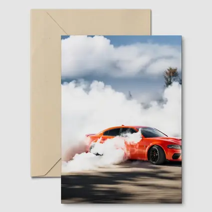 Dodge Charger Burnout Smoke Orange Muscle Car
