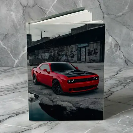 Dodge Challenger Red Urban Abandoned Street Scene