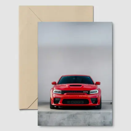 Red Dodge Charger SRT Hellcat Front View