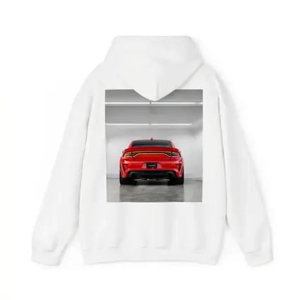 Dodge Charger Red Rear View Garage