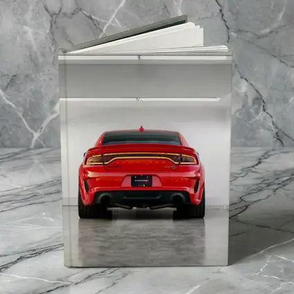 Dodge Charger Red Rear View Garage