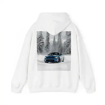 Dodge Charger Blue Muscle Car Snowy Forest