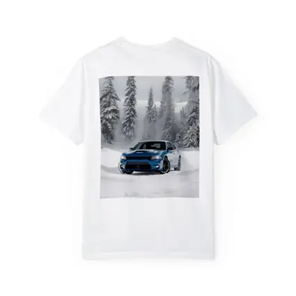 Dodge Charger Blue Muscle Car Snowy Forest