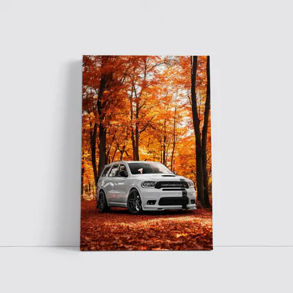 Dodge Durango White SUV Autumn Forest