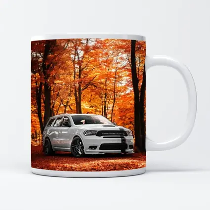 Dodge Durango White SUV Autumn Forest
