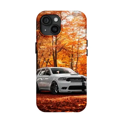 Dodge Durango White SUV Autumn Forest