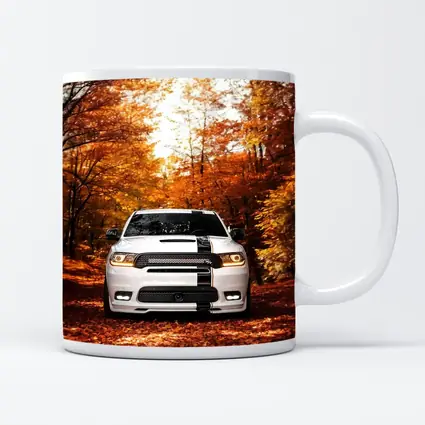 Dodge Durango White SUV Autumn Forest