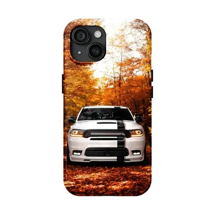 Dodge Durango White SUV Autumn Forest