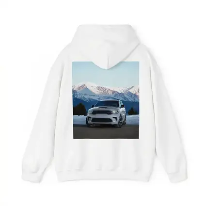 Dodge Durango White SUV Snow Mountains