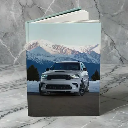 Dodge Durango White SUV Snow Mountains