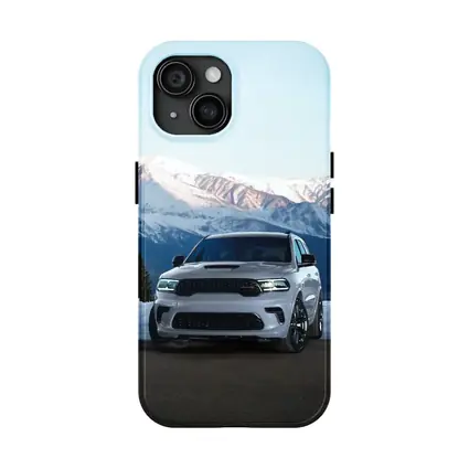 Dodge Durango White SUV Snow Mountains