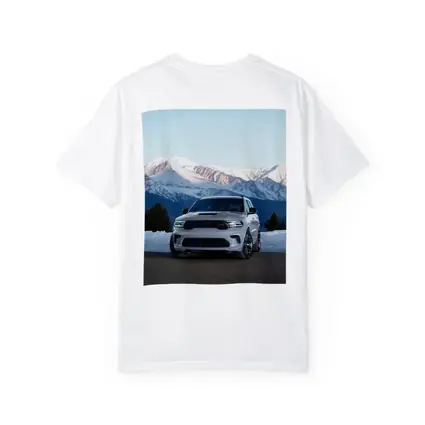 Dodge Durango White SUV Snow Mountains