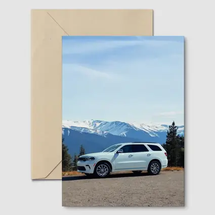 Dodge Durango SUV Snow Capped Mountain Backdrop