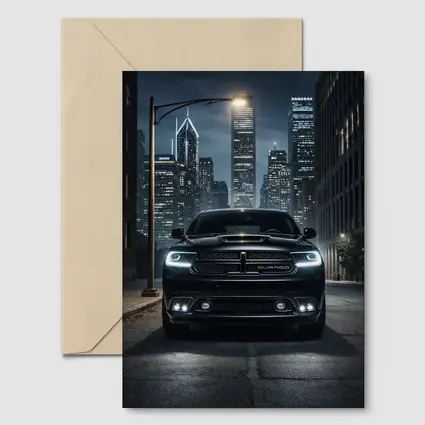 Dodge Durango Black SUV City Night