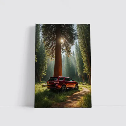 Dodge Durango Red SUV Forest Setting