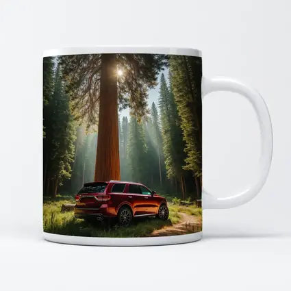 Dodge Durango Red SUV Forest Setting