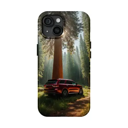 Dodge Durango Red SUV Forest Setting