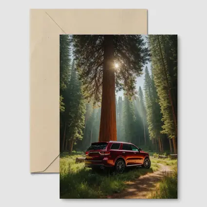 Dodge Durango Red SUV Forest Setting