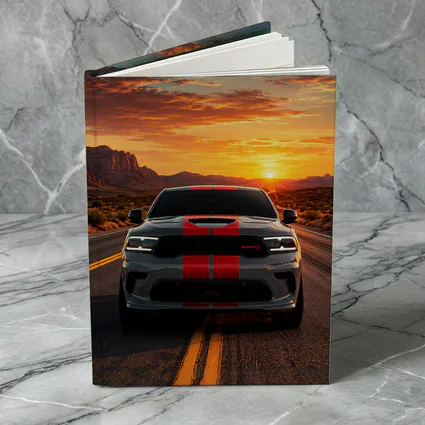 Dodge Durango Racing Down Road At Sunset