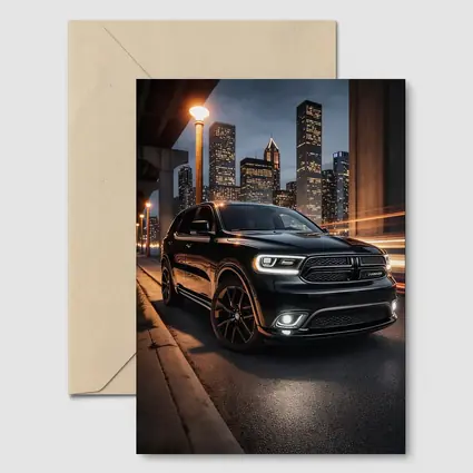 Dodge Durango Black SUV City Night