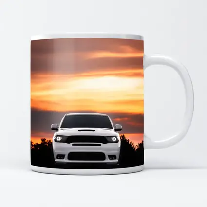 Dodge Durango White SUV Sunset Sky