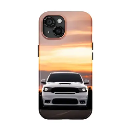 Dodge Durango White SUV Sunset Sky