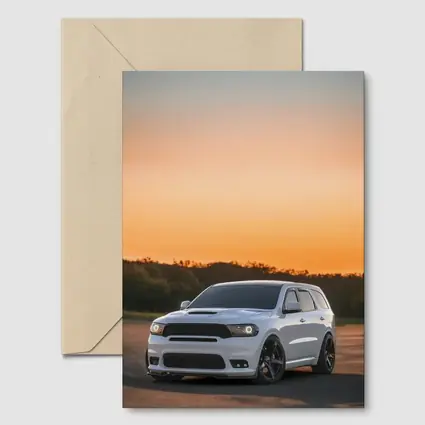 Dodge Durango SRT White Sunset Sky