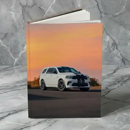 Dodge Durango White Stripes Sunset Sky