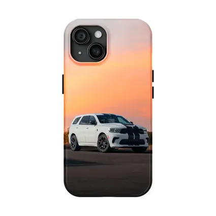 Dodge Durango White Stripes Sunset Sky