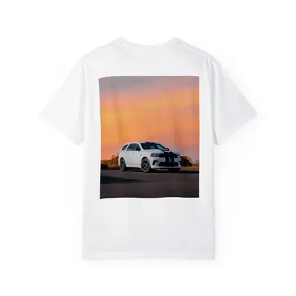 Dodge Durango White Stripes Sunset Sky