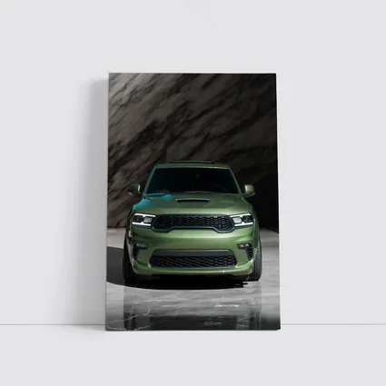 Dodge Durango Green Front View Marble Background