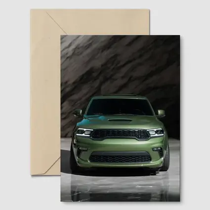 Dodge Durango Green Front View Marble Background