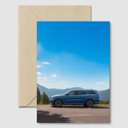 Dodge Durango Blue SUV Mountain Road
