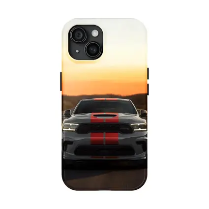 Dodge Durango Racing Down Road At Sunset