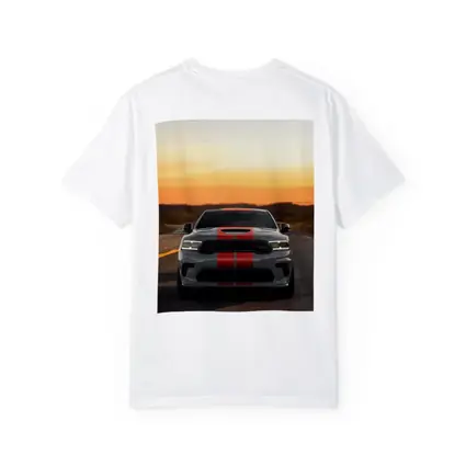 Dodge Durango Racing Down Road At Sunset