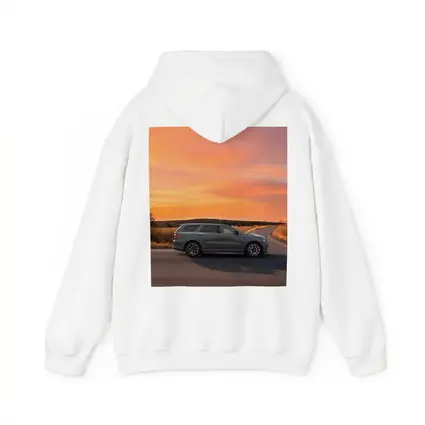 Dodge Durango Parked Road Fiery Sunset Sky