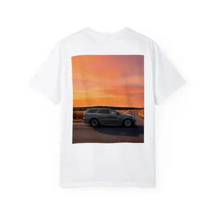 Dodge Durango Parked Road Fiery Sunset Sky