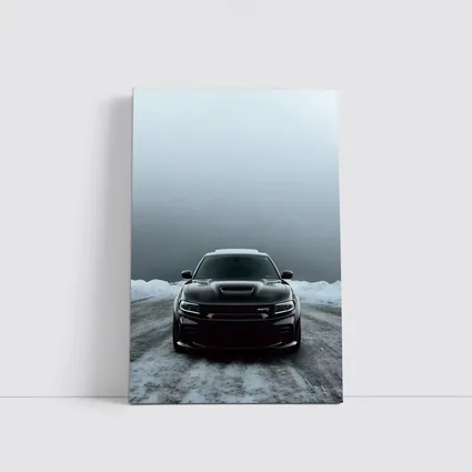 Dodge Charger SRT Black Snow Winter Scene