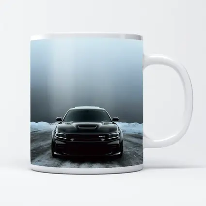 Dodge Charger SRT Black Snow Winter Scene