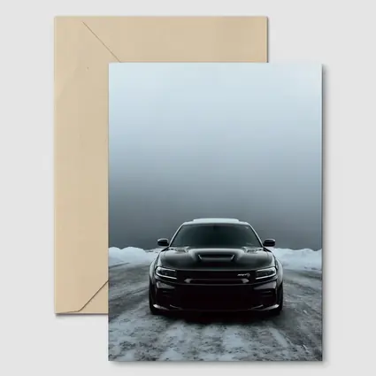 Dodge Charger SRT Black Snow Winter Scene