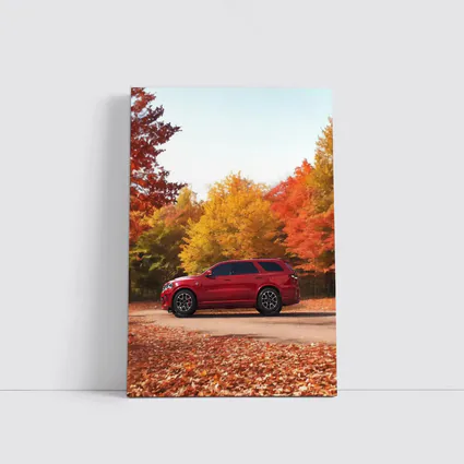 Dodge Durango Red SUV Autumn Forest