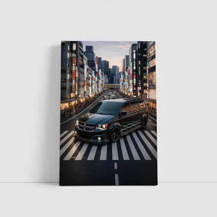 Dodge Grand Caravan Black Tokyo City Streets