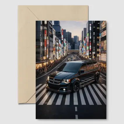 Dodge Grand Caravan Black Tokyo City Streets